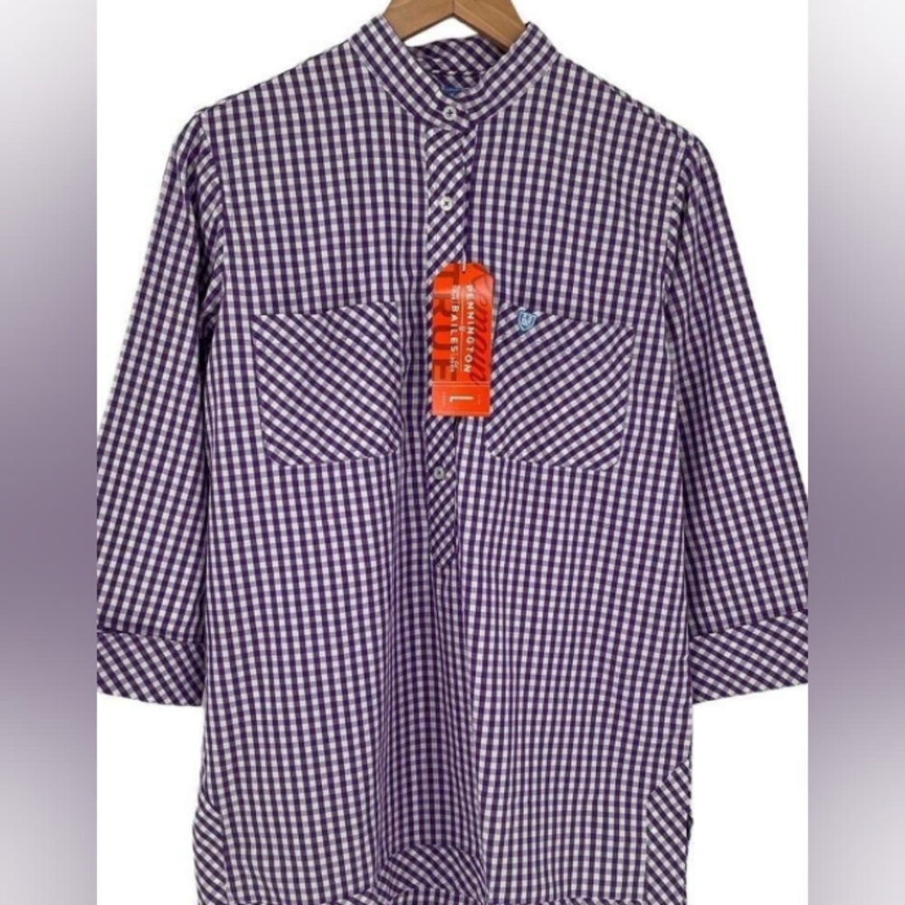 Pennington & Bailes Blouse - Purple And White Women's Sz L NWT